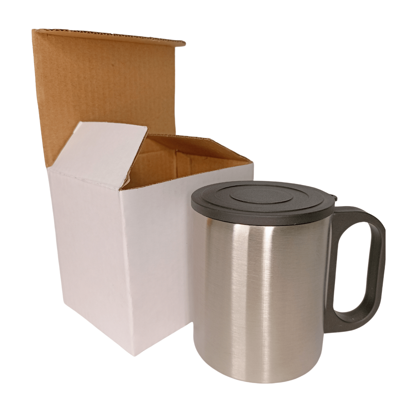 Caneca Inox 180ml Tampa Plástica Sem Gravação Kit Com 10 Un