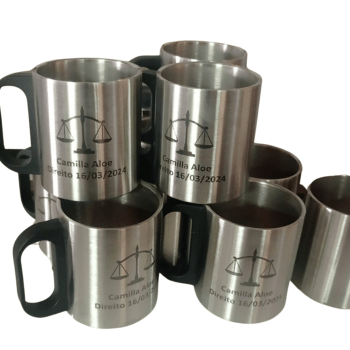 Kit Com 16 Canecas Inox 180ml Com Tampa Plástica Café Ou Chá